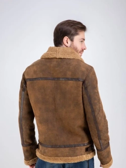 Дубленка мужская натуральная авиатор зимняя Турция