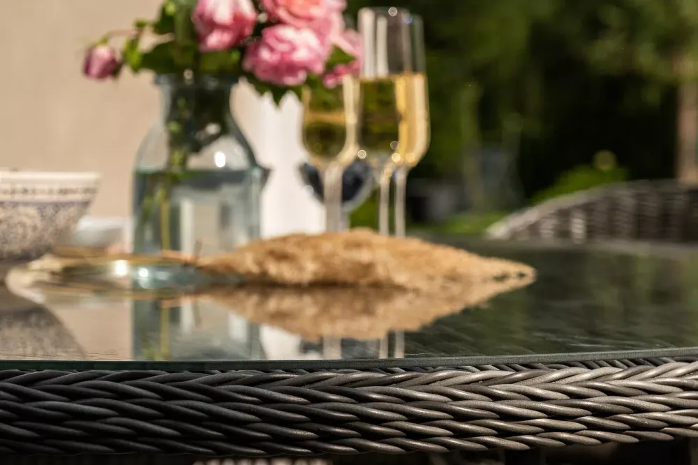 "Эспрессо–150 R" обеденная группа плетеная, цвет графит