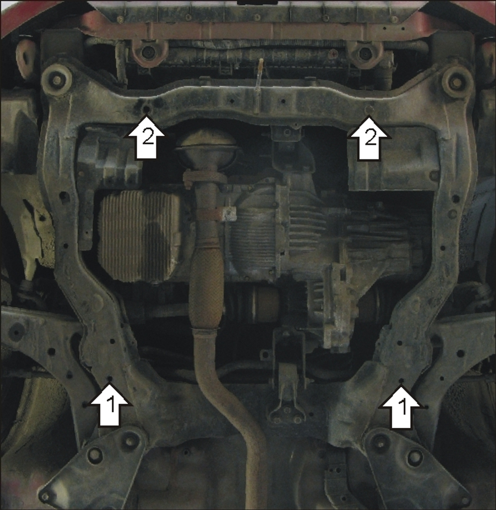 Усиленная защита Motodor картера двигателя, кпп. 2 мм, сталь. для Hyundai Tiburon 2001-2009,Hyundai Tuscani 2001-2009,Hyundai Coupe 2001-2009 арт.00927