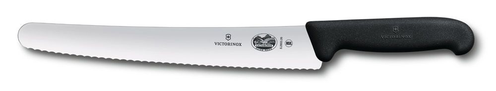 Фото нож для хлеба и выпечки VICTORINOX SwissClassic лезвие из нержавеющей стали 26 см с волнистой заточкой чёрная пластиковая рукоять с гарантией