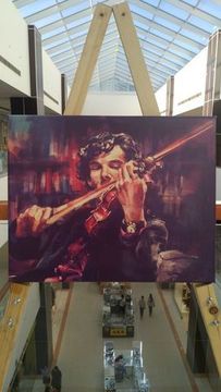 Картина на холсте Шерлок со скрипкой 40х50 см
