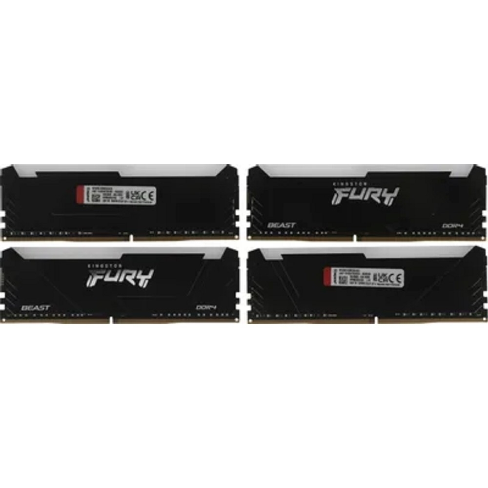Оперативная память Память оперативная / Kingston 32GB 2666MT / s DDR4 CL16 DIMM (Kit of 4) FURY Beast RGB