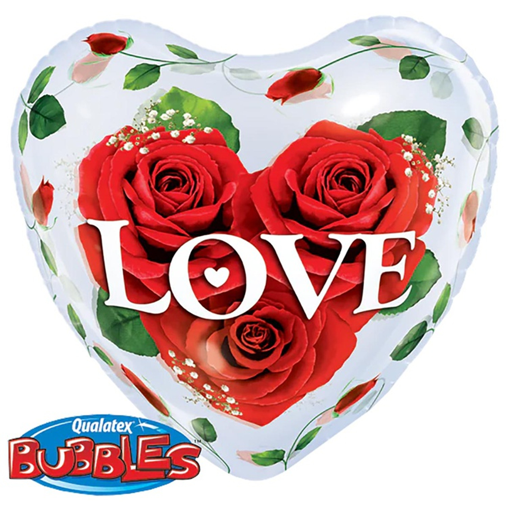 Шар Фольгированный Розы Прозрачный (Персиковый)