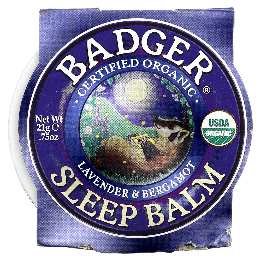 Badger, Органический бальзам для сна, лаванда и бергамот, 21 г (0,75 унции)
