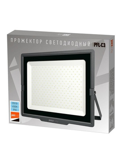 Прожектор светодиодный PFL-C3 250Вт 6500К IP65 ДО с клапаном закален. прозр. стекло Pro JazzWay 5027329