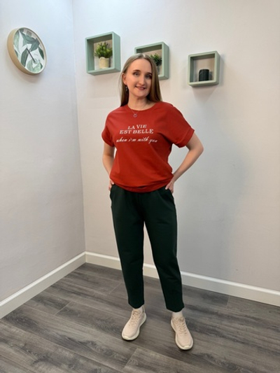 Брюки женские "300 Ф.П" изумруд длина 7/8 (Галатея)