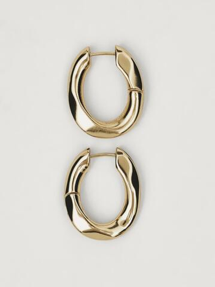 Massimo Dutti Рельефные серьги-кольца, золотистый
