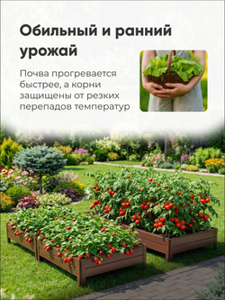 Грядка Ивановская 1х6 метра, борт 20см Красный (RAL 3005), (сборка: саморезы)