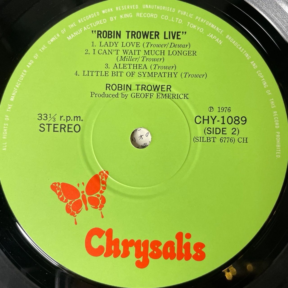 Винтажная виниловая пластинка LP Robin Trower Live (Japan 1976) (No Obi) Daydream