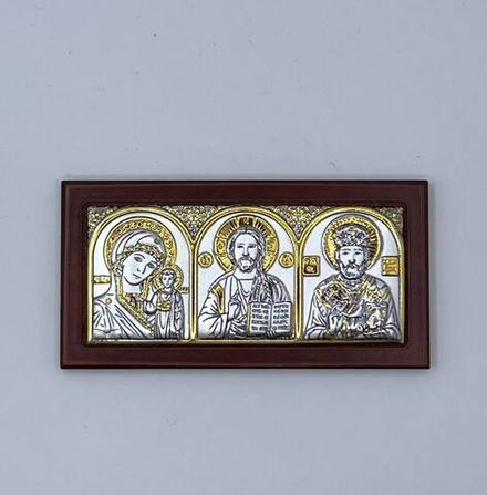 Спаситель, Казанская БМ, Николай Чудотворец, триптих, 45х88