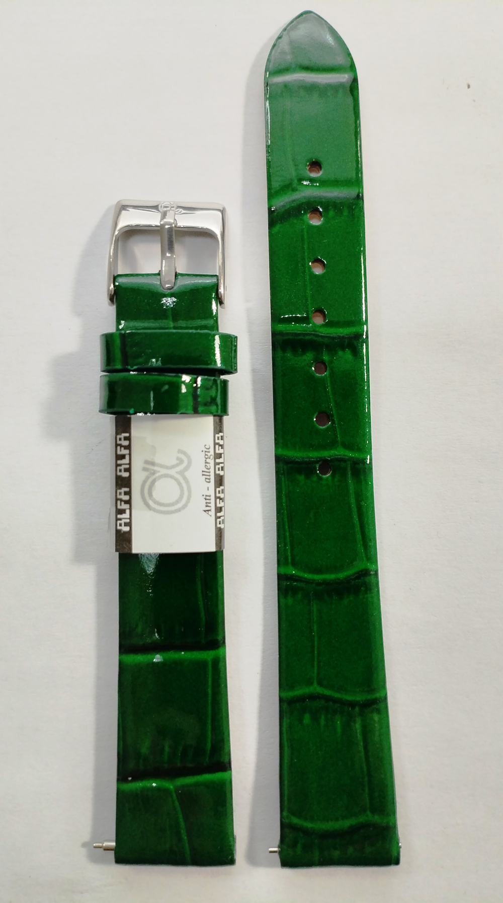 16 мм. Ремень кожаный. Лаковый крокодил.