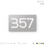 Номер на дверь 357, табличка на дверь для офиса, квартиры, кабинета, аудитории, склада, серая 120х70 мм, Айдентика Технолоджи