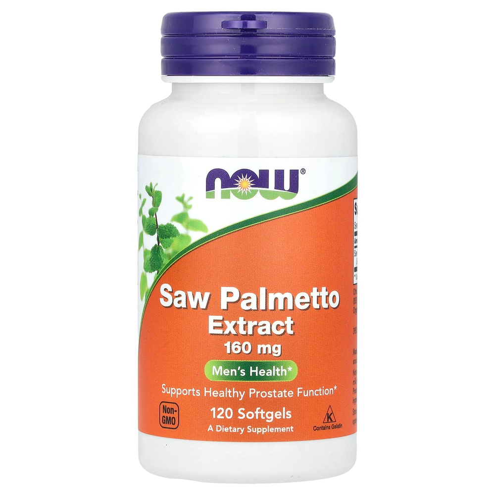 NOW Foods, Экстракт пальмы сереноа, 160 мг, 120 желатиновых капсул