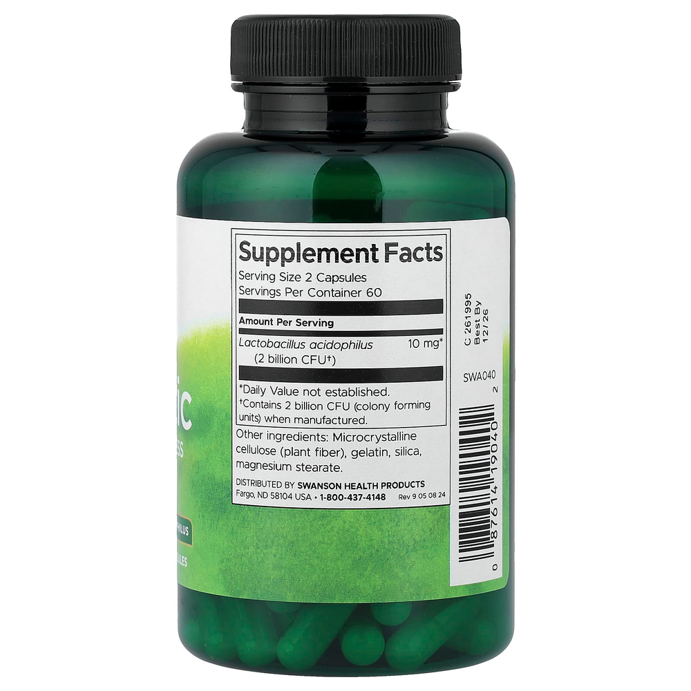 Swanson, пробиотик, 120 капсул (1 млрд КОЕ в 1 капсуле)
