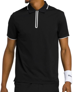 Мужское теннисное поло Wilson Advantage Zip - черный