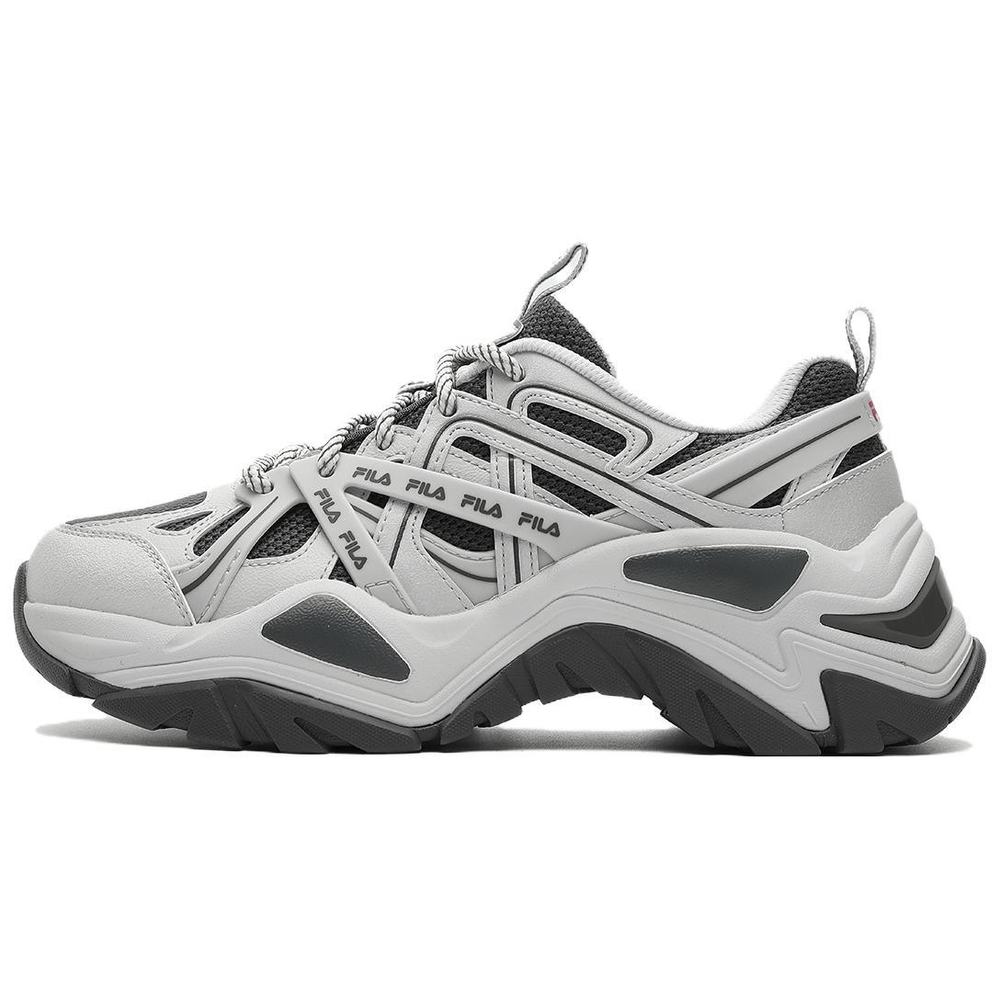 FILA Fila fishbone 1S casual and comfortable all-match non-slip low-cut life casual shoes women's rain and fog gray