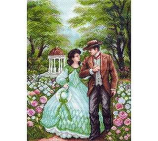 "Прогулка в саду"-1374 канва с рисунком