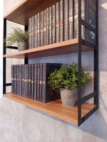 Полка настенная книжная тройная лофт Дуб вотан