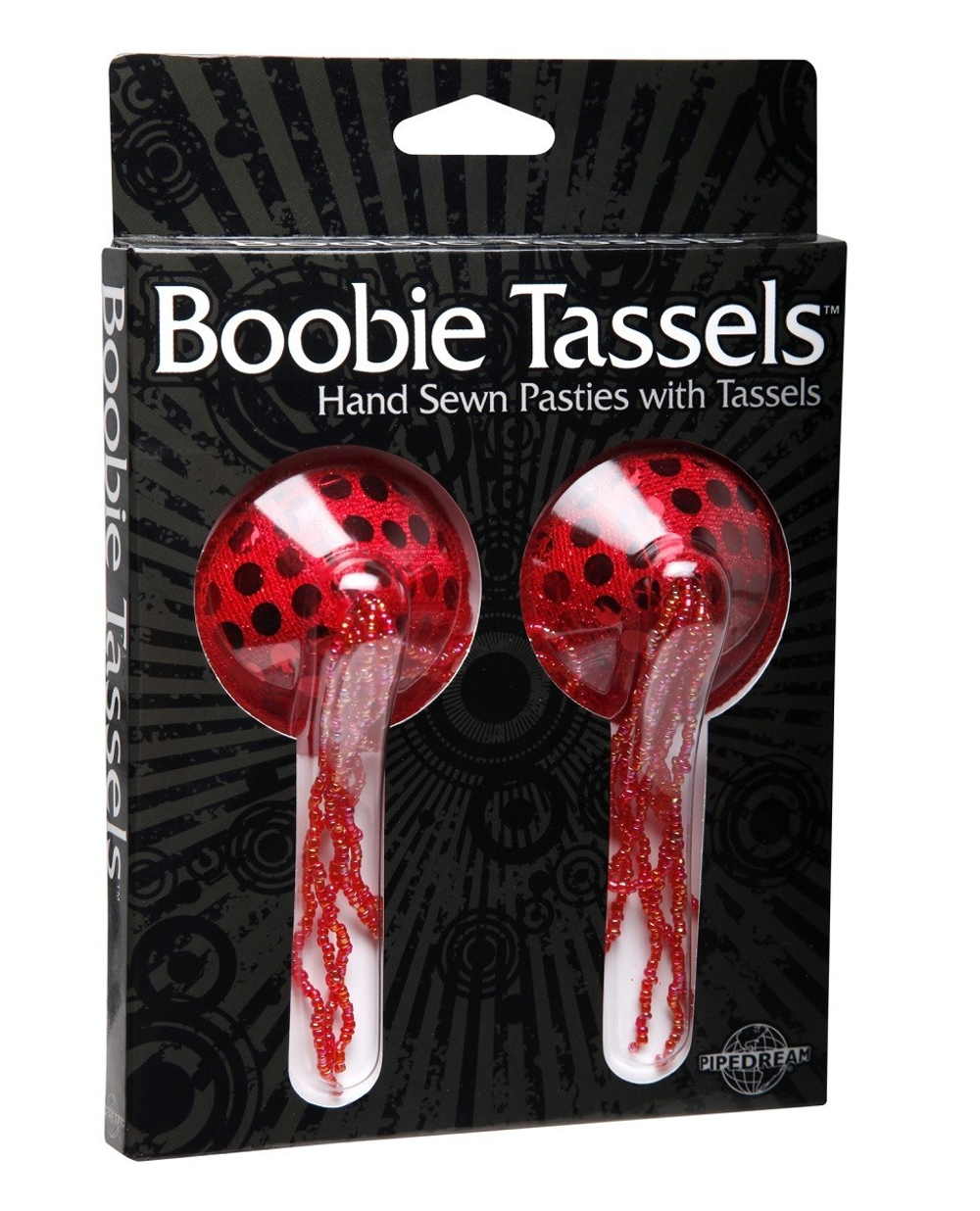 Красные накладки на соски с кисточками Boobie Tassels