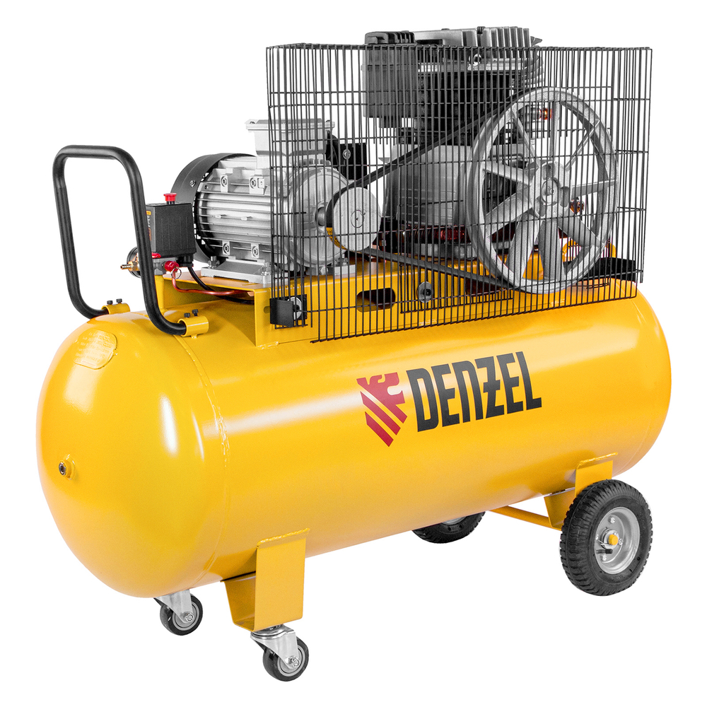 Компрессор поршневой ременной BCI4000-T/200. 4.0 кВт. 200 литров. 690 л/мин Denzel