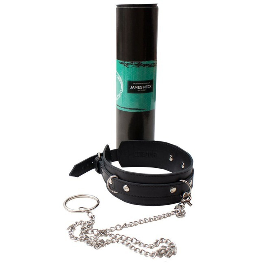 James Neck Ошейник кожаный (Цвет: черный)