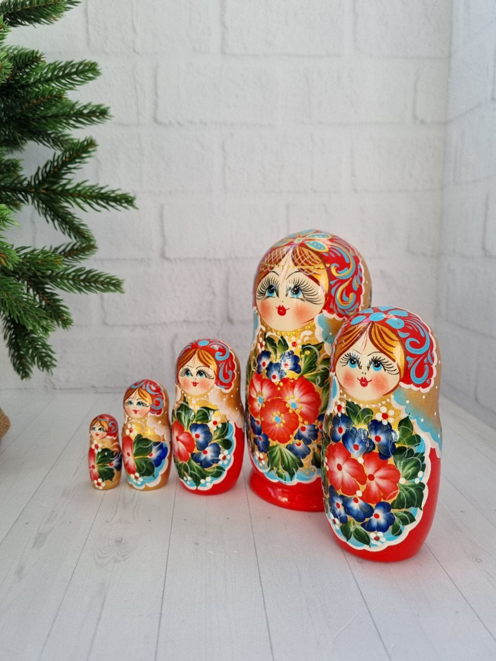 Матрешка 5м 15см нижегородская роспись, интерьерная