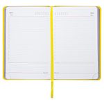 Ежедневник недатированный А5 138х213 мм BRAUBERG "Rainbow" под кожу, 136 л., желтый, 111670