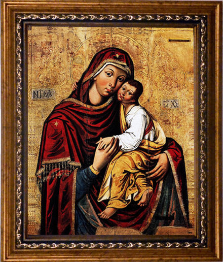 Лиддская (Самонаписавшаяся) икона Божьей Матери. Икона на холсте.