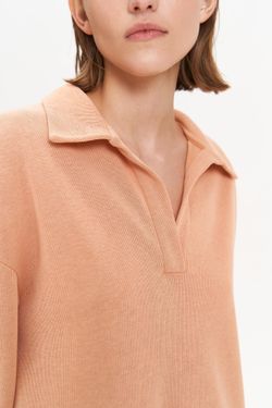 Платье-поло миди, персиковое