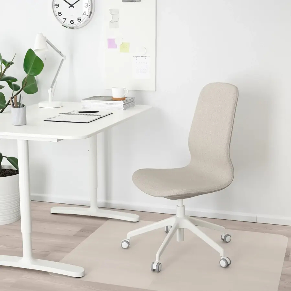 Офисный стул - IKEA LÅNGFJÄLL/LANGFJALL, 68x68x104см, бежевый, ЛОНГФЬЕЛЛЬ ИКЕА