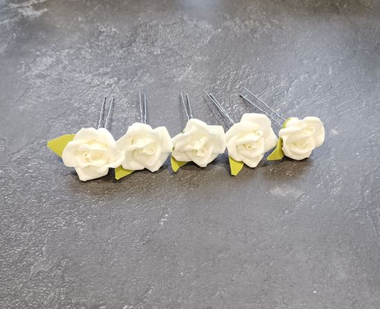 Набор шпилек "Розы большие" латекс, 3 шт, бирюза