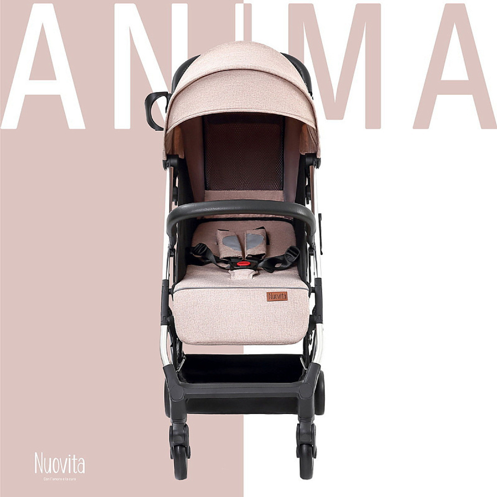 Детская прогулочная коляска Nuovita Anima Caff_, Argento / Кофейный, Серебряный