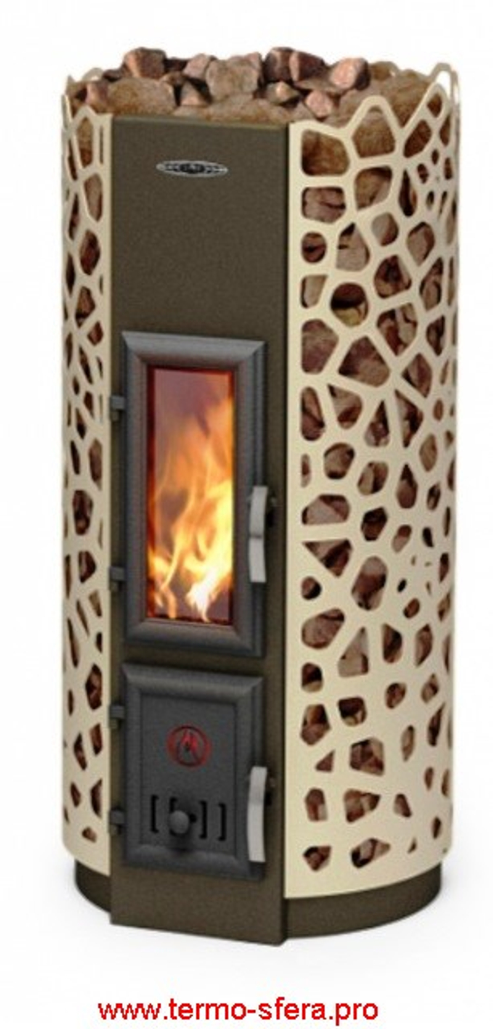 Печь дровяная отопительная ТМФ Сафари лайт беж