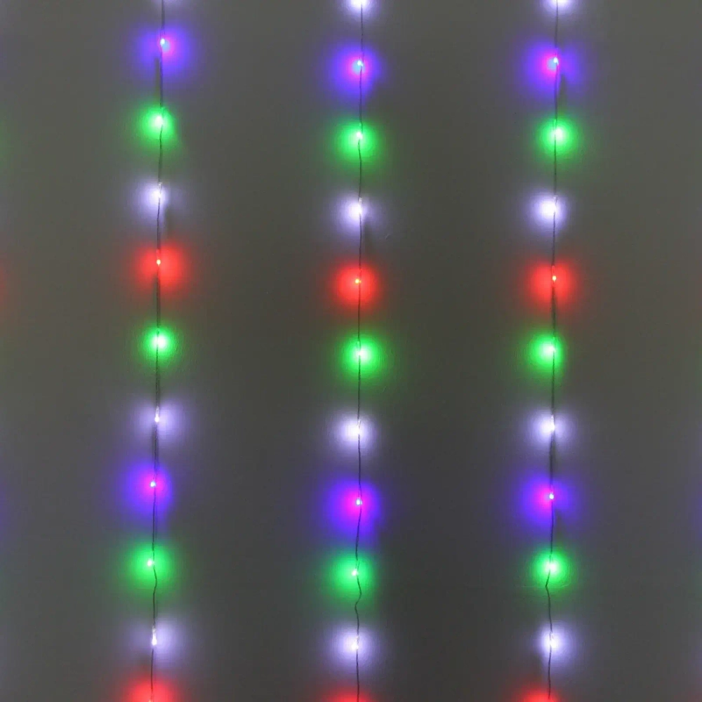 Гирлянда для дома ЗАНАВЕС «Bright light» Водопад 3м*3м 240 ламп LED, IP-20, 8 режимов, Мультицвет (возможность соединения)
