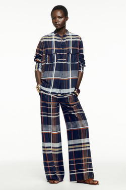 ZARA БРЮКИ В КЛЕТКУ — ZW COLLECTION, РАЗНОЦВЕТНЫЙ