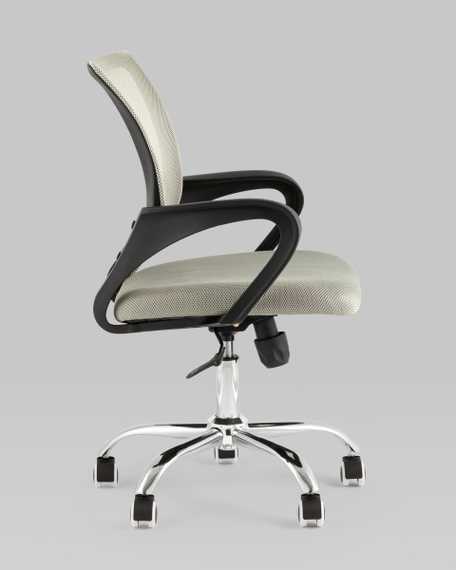 Компьютерное кресло TopChairs Simple New офисное серое в обивке из текстиля с сеткой, механизм качания Top Gun
