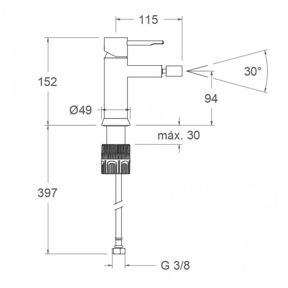 Смеситель для биде ODISEA 390301CUC медь
