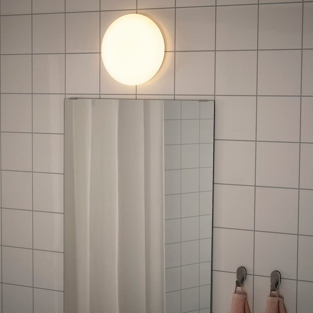 IKEA BARLAST  (ИКЕА БАРЛАСТ)  -  Светодиодный потолочный/настенный светильник, белый, 25 см