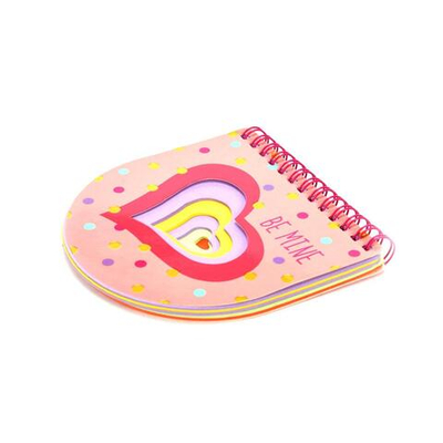 Блокнот на спирали, 12*12см, 60 листов, с многослойной вырубкой, цветной блок