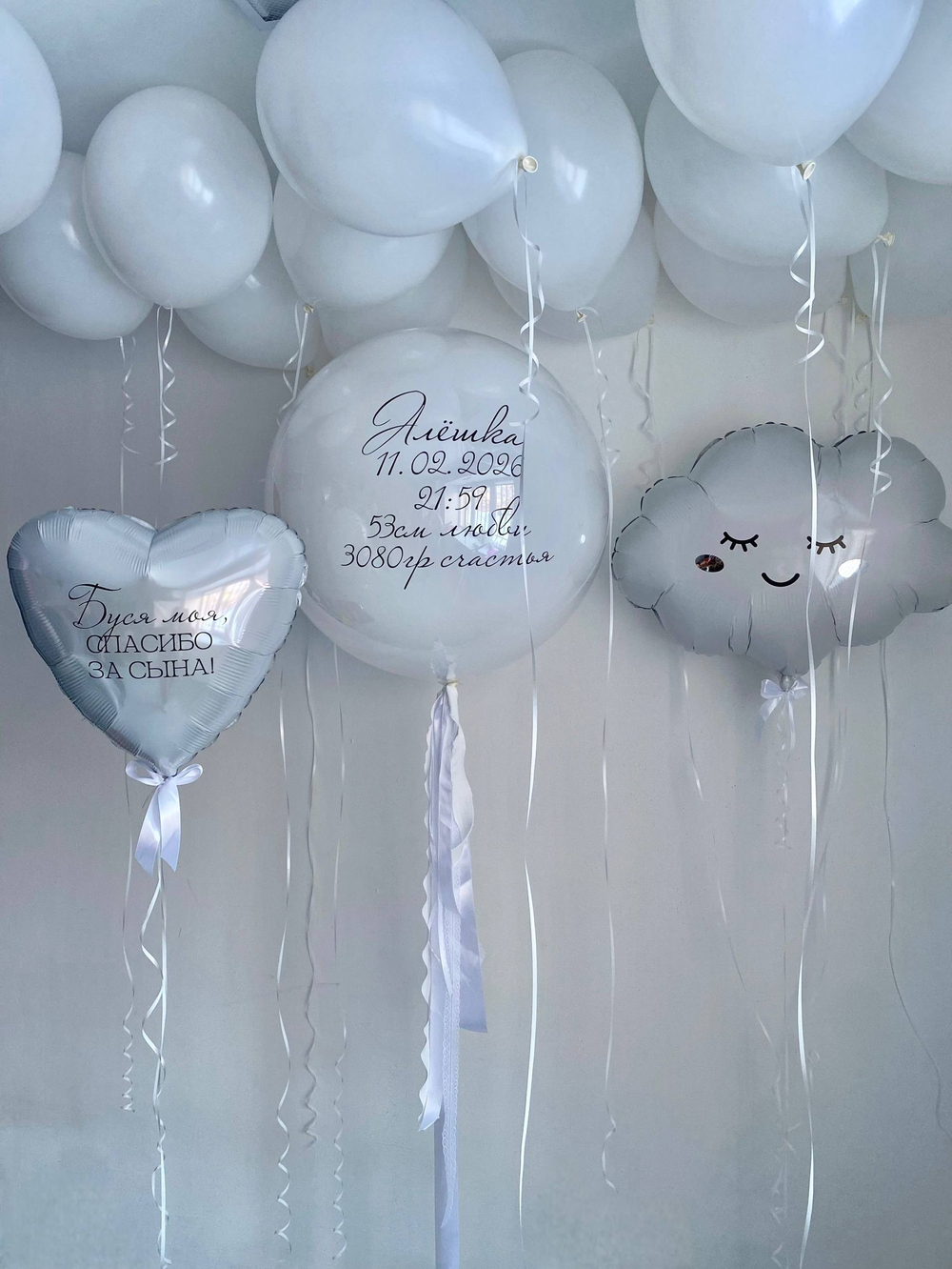 Воздушные гелиевые шарики на выписку из роддома №4766