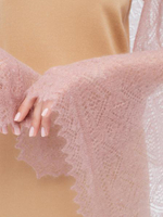 Оренбургский пуховый палантин А16070-06 магнолия