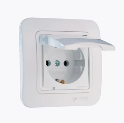 Розетка Makel Lillium Natural с крышкой белая 05090