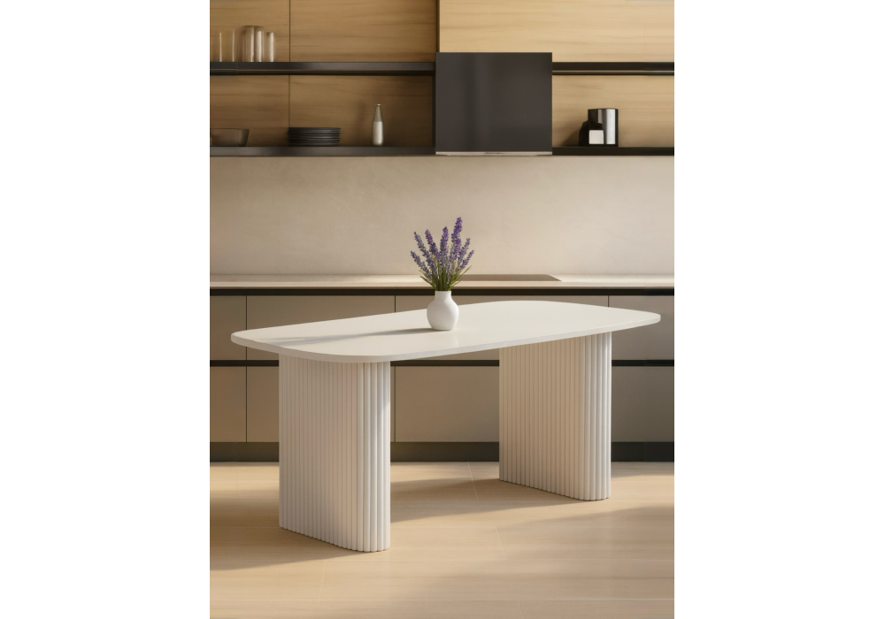 Стол деревянный Woodville Бавария B 200 х 90 белая пленка шагрень, белый, ножки белые