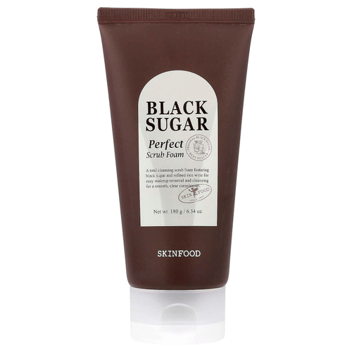 SKINFOOD, Black Sugar Perfect, пенка-скраб, 180 г (6,34 унции)