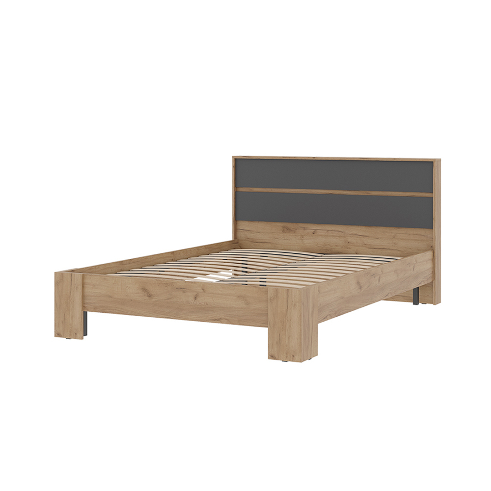 Хелен КР 02 Кровать 140 с ортопедом Крафт золотой / Графит серый