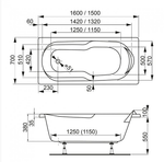 Акриловая ванна VAGNERPLAST NYMFA 150x70