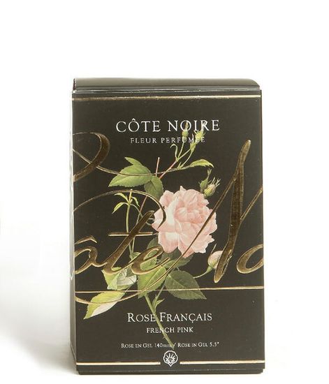 Розовая роза ароматизированная в черной вазе, Cote Noire