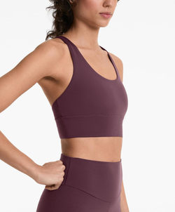 Oysho Спортивный бюстгальтер с бретелями на спине, темный бледно-фиолетовый