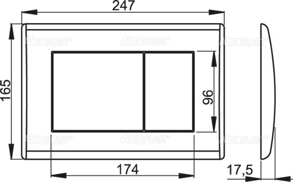 Кнопка смыва AlcaPlast M278 черная матовая