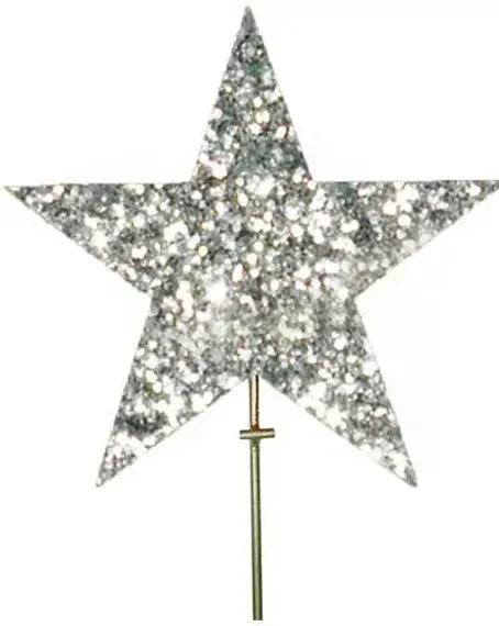 Макушка звезда 50 см., серебро, УКРАШЕНИЕ ДЛЯ ВЫСОТНОЙ ЕЛКИ (MZ-500SILVER)